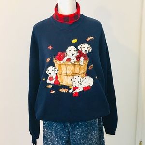 Vintage Gohper Sport Dalmatian Puppies Sweatshirt